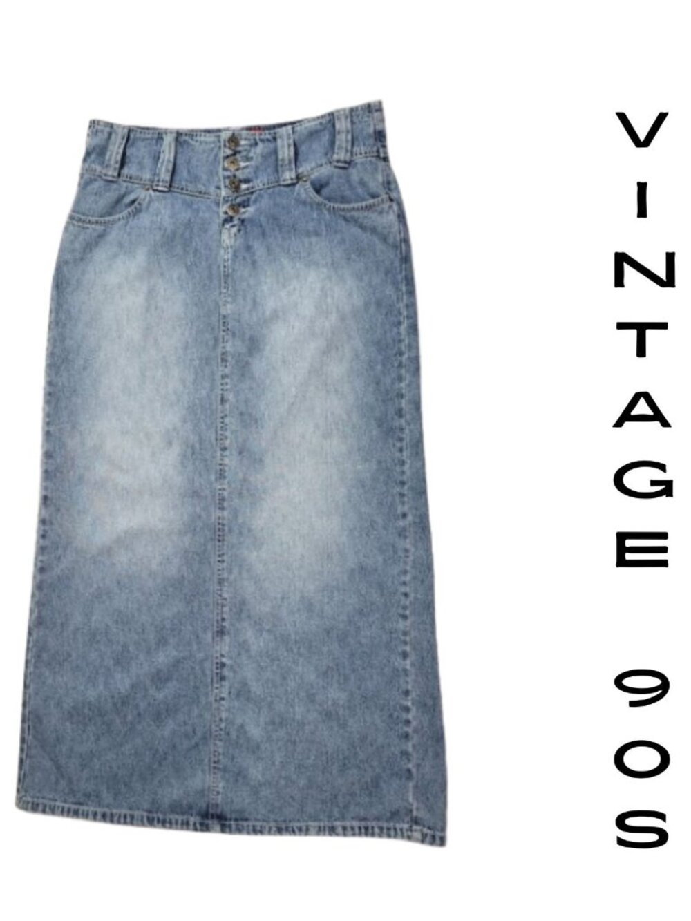 ZANA DI Vintage 90's Long Denim Jean Skirt 100% Cotton - Women's 7
